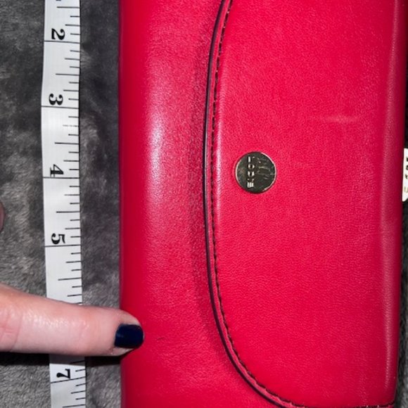 Lodis Leather Clutch Wallet, Red 8 1/2" x 4" - Picture 2 of 6